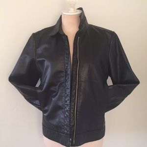 Banana Republic Leather Jacket, Black, Size S